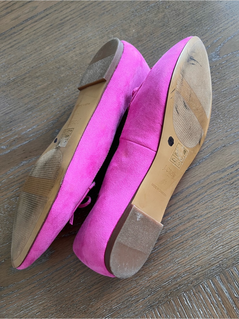 J. Crew Intense Pink Suede Bow Loafers Size 11 - Picture 3 of 9